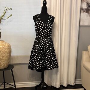 White House Black Market Black and White High Low Dress